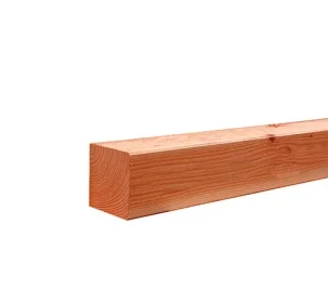 ++ Douglas geschaafde paal 14 x 14 x 400 cm, onbehandeld. Direct Beschikbaar