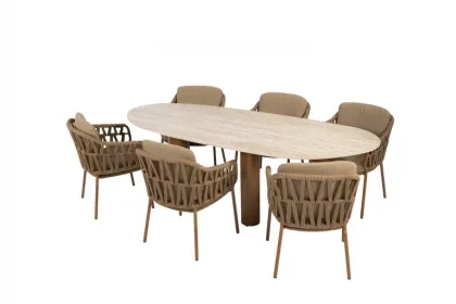 4 Seasons Outdoor Biarritz dining set met Estate eettafel organisch Amber Rechtstreeks Van De Fabrikant