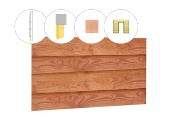 Zweeds rabat douglas enkelzijdige wand C, t.b.v. enkele deur, 278,5 x 224 cm, onbehandeld.* Bestel Nu