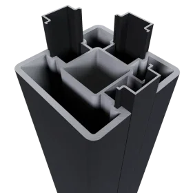 Voordeelprijs NewTechWood aluminium poortpaalset, 2 stuks met paalkap, 8 x 8 x 270 cm, zwart.*