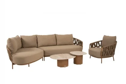 4 Seasons Outdoor Biarritz loungeset met loungestoel Amber en Sofie loungetafels Express Levering