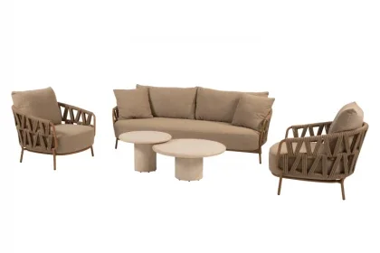 4 Seasons Outdoor Biarritz loungeset Amber met Hampton loungetafels Hoge Kwaliteit
