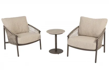 4 Seasons Outdoor Allora bistro loungeset met Boaz bijzettafel Terre Merkproduct