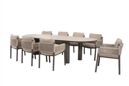4 Seasons Outdoor Savanne dining set met Denia eettafel organisch Terre Bestel Nu