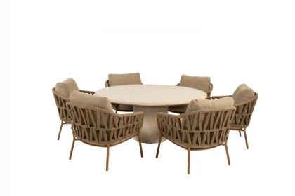 4 Seasons Outdoor Biarritz low dining set Amber met Hampton low dining tafel verwacht medio mei Fabrieksprijs