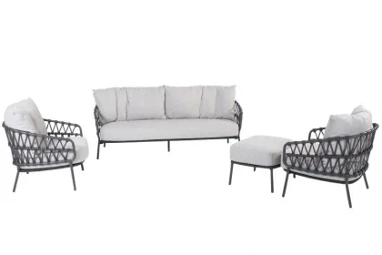 Voordeelprijs 4 Seasons Outdoor Calpi loungeset met voetenbank (zonder tafel)