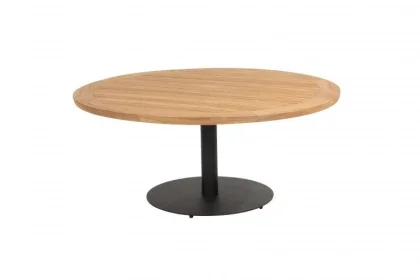 ACTIE - Taste by 4 Seasons Outdoor Saba low dining tafel antraciet poot met teakblad Ø 160 cm Actieprijs