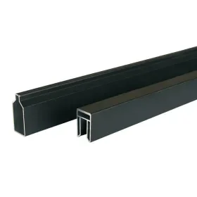 Actieprijs Aluminium boven- en onderregel 2x4,1x180cm zwart gepoedercoat