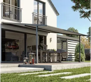 Uitverkoop Elektrische zonwering met rits op staanders P350 350x250 cm (bxd) Incl. afstandsbediening type I.O.