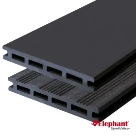 Vlonderplank antraciet - Vlak/ semi ribbel, 2-zijdig bruikbaar 2,1x14,5x360 cm 2st/ set Direct Beschikbaar