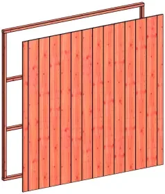 Aanbieding Wandmodule H sponningplank verticaal 2230x2200mm onbehandeld