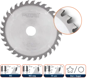 Zaagblad voor handmachines HM ø160x20 Z24 WZ (1 st per set) Uitverkoop