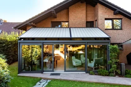 Uitverkoop Elektrische boven zonwering met rits W350 400x150 cm (bxd) Incl. afstandsbediening type I.O.