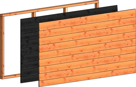 Wandmodule D potdekselplanken 2230x1170mm zwart Lage Kosten