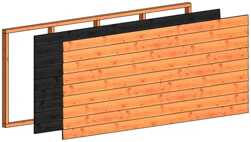 Wandmodule F potdekselplanken 2760x1170mm zwart Populair