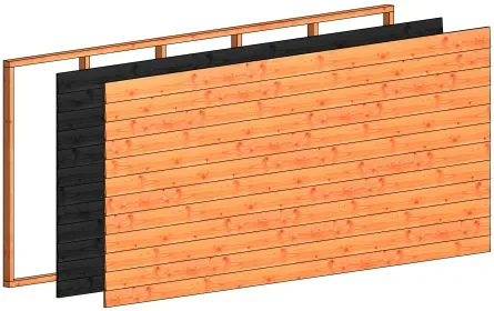 Wandmodule L potdekselplanken 3405x1560mm zwart Express Levering