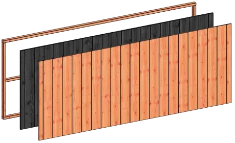 Wandmodule G sponningplanken 3405x1170mm onbehandeld Laatste Versie