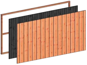 Wandmodule S sponningplanken 2760x1560mm onbehandeld Veilige Betaling
