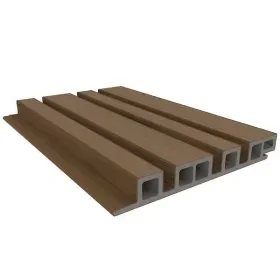 Alleen Vandaag NewTechWood HKC co-extrusie wand bekleding castellation 4325 profiel, 2,5 x 19,6 x 290 cm, Teak.