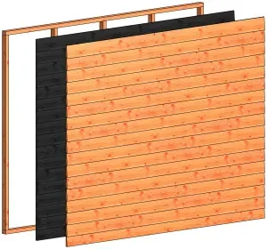 Wandmodule C potdekselplanken 2760x2200mm onbehandeld Finale Uitverkoop