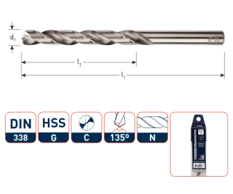 Weekendaanbieding Spiraalboor HSS-G DIN338 N ø5,0 (1 st per set)