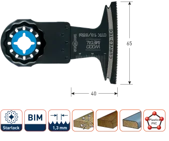 Zaagblad Multitool OTK13/65bi Hout/ Metaal SL 65x40 (1 st per set) Actieprijs