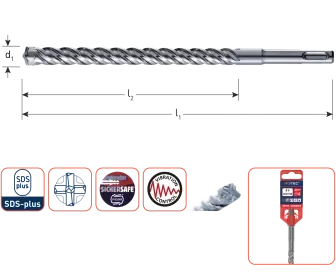 Aanbieding Hamerboor SDS+ Quattro-X 6,0x100/165 (1 st per set)