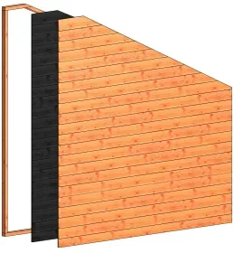 Wandmodule P potdekselplanken 2760x2850mm onbehandeld Direct Beschikbaar