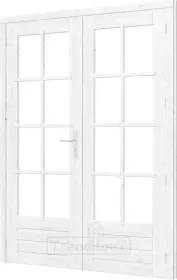 Alleen Vandaag Douglas Stapeldorpeldeur dubbel met kozijn wit