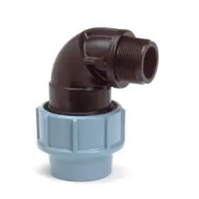 Actieprijs Unidelta knie 90°, klem x buitendraad, Kiwa, 16 bar, 16 mm x ¾"