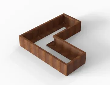 Aanbieding Bloembak corten Module+ L-vorm 90x360x180x28 cm