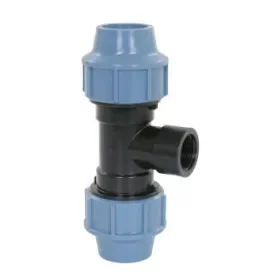 Unidelta schroef T-stuk 90°, 2x klem / 1x binnendraad, Kiwa, 16 bar, 25 mm x ½" Must-Have