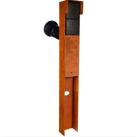 Tuinpaal - pro+ dubbel met spot, kabeldoos, afdekkap en installatiedraad cortenstaal Direct Verzonden