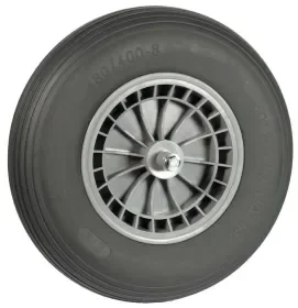 Wiel 400x8 grijs softwiel PVC kogellagers 13 cm as Merkproduct