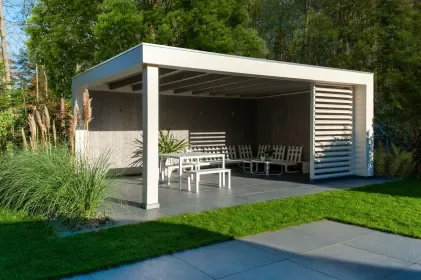 Veilige Betaling Buitenverblijf Verona model links 7500x4000x2500mm (bxdxh)