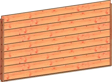 Wandmodule L blokhut profielplank 3405x1560mm onbehandeld Hete Deal