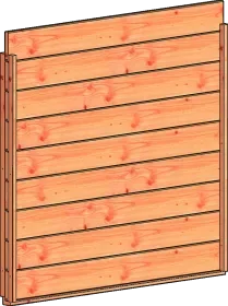 Wandmodule R blokhut profielplank 1630x1560mm onbehandeld Goedkoop