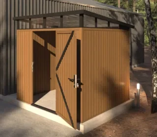 Weekendaanbieding NewTechWood HKC berging 220x210x265cm Teak, enkele deur