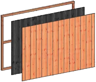 Wandmodule K sponningplanken 2230x1560mm zwart Fabrieksprijs