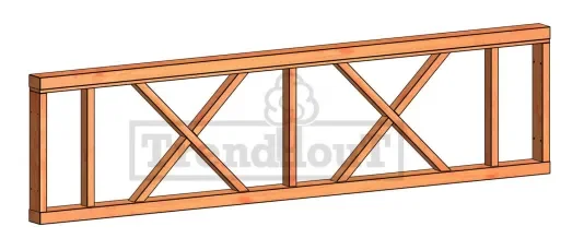 Veranda kruis 2760x700mm onbehandeld hekwerk C Nu Kopen
