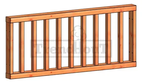 Weekendaanbieding Veranda spijlen 1630x700mm onbehandeld hekwerk B