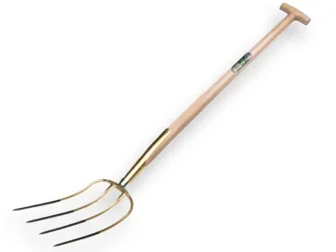 Voordeelprijs Mestvork met 4 tanden, brons, met T-steel 100 cm.