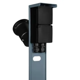 Uitverkoop Tuinpaal - pro tweevoudig met spot dubbele wartel grijs