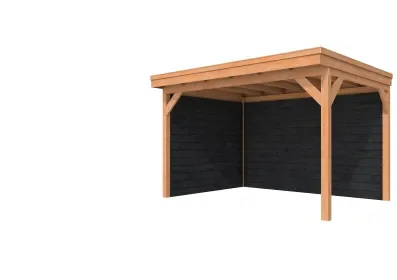 Alleen Vandaag Douglas buitenverblijf Comfort/DHZ achterwand Zweeds rabat dubbelzijdig 371 cm, zwart geïmpregneerd.