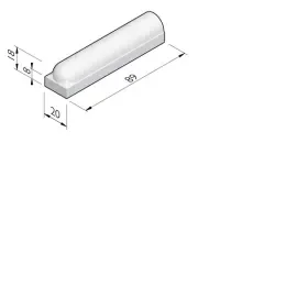 Varkensrug met voet 20x18x89cm Tijdelijk Beschikbaar