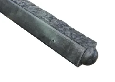 Alleen Vandaag Beton eindpaal met graniet motief en bol kop 10x10x275cm sponning 74 cm antraciet