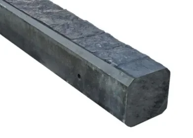 Veilige Betaling Beton eindpaal met graniet motief en vlakke kop 10x10x275cm sponning 74 cm antraciet