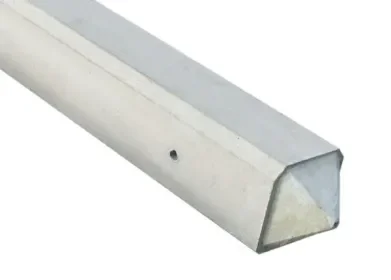 Aanbieding Beton hoekpaal met punt kop 10x10x230cm sponning 37 cm wit