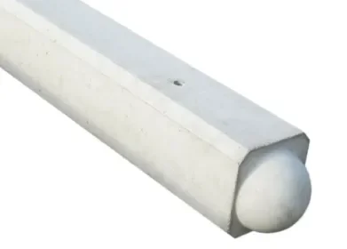 Aanbieding Beton T-paal met bol kop 10x10x275cm sponning 37 cm wit