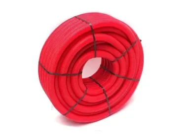 Tijdelijk Beschikbaar Mantelbuis flexibel 50mm 50 meter met trekdraad rood per rol